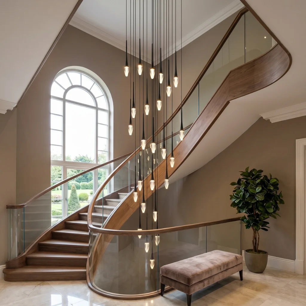 Modern chandelier light fixture for elegant living room decor