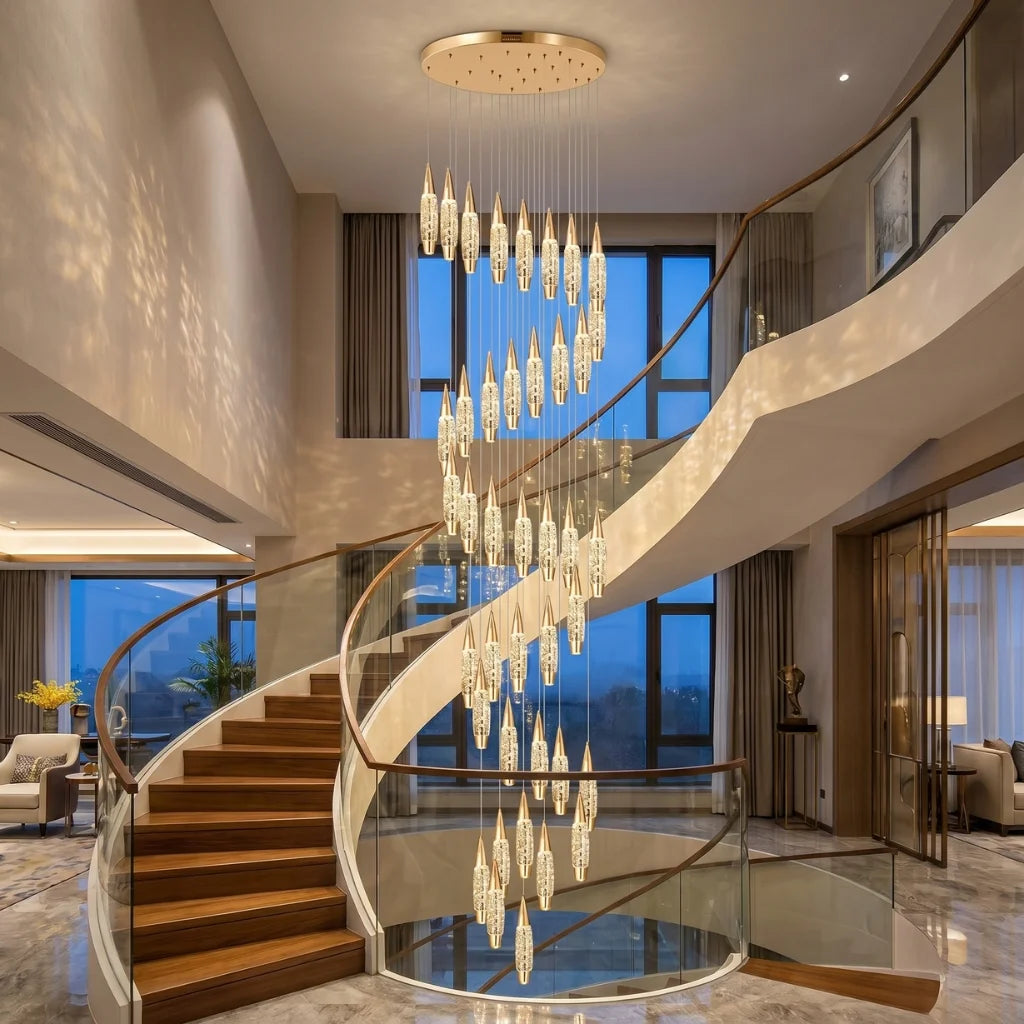 Modern chandelier light fixture for elegant living room decor