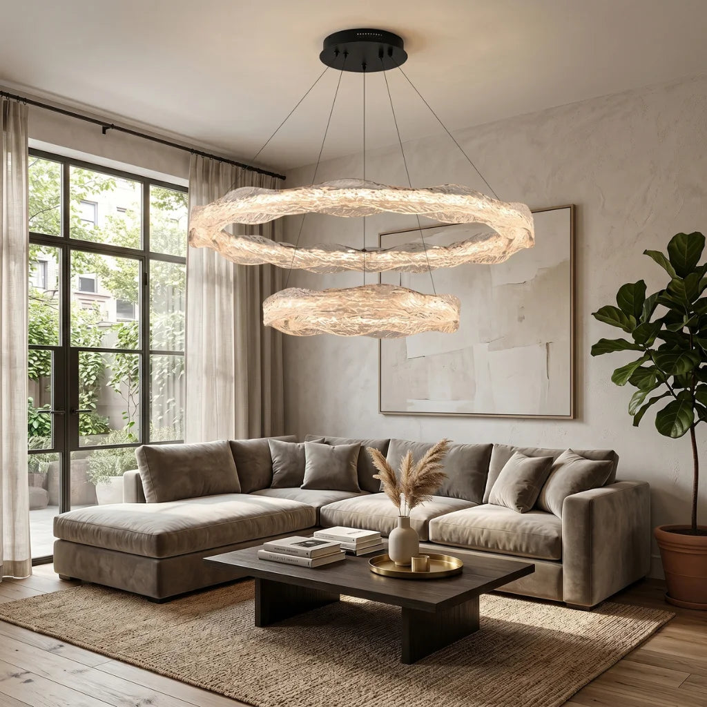Soren Modern LED Crystal-Effect Resin Chandelier for Living Rooms & Dining Areas