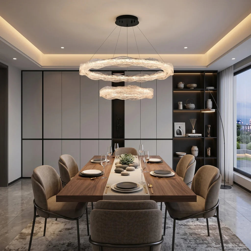 Soren Modern LED Crystal-Effect Resin Chandelier for Living Rooms & Dining Areas
