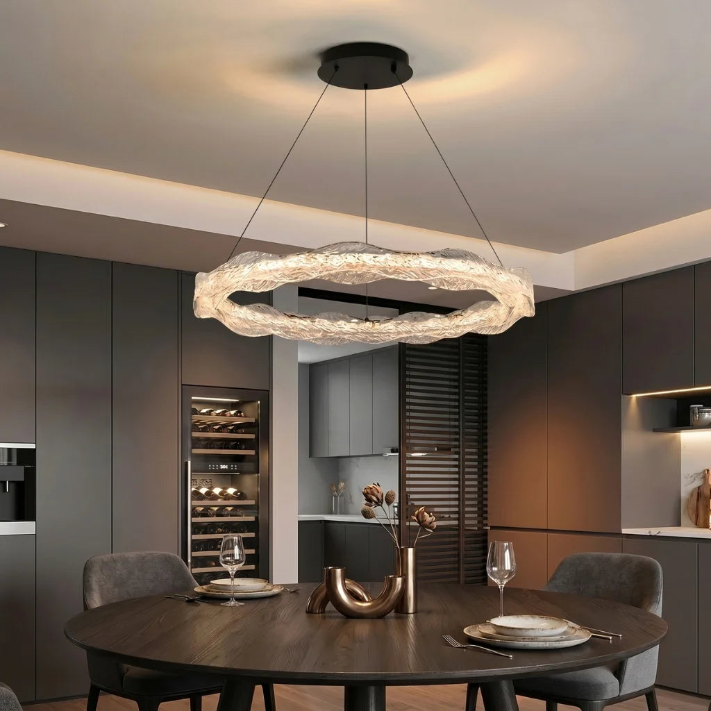 Soren Modern LED Crystal-Effect Resin Chandelier for Living Rooms & Dining Areas