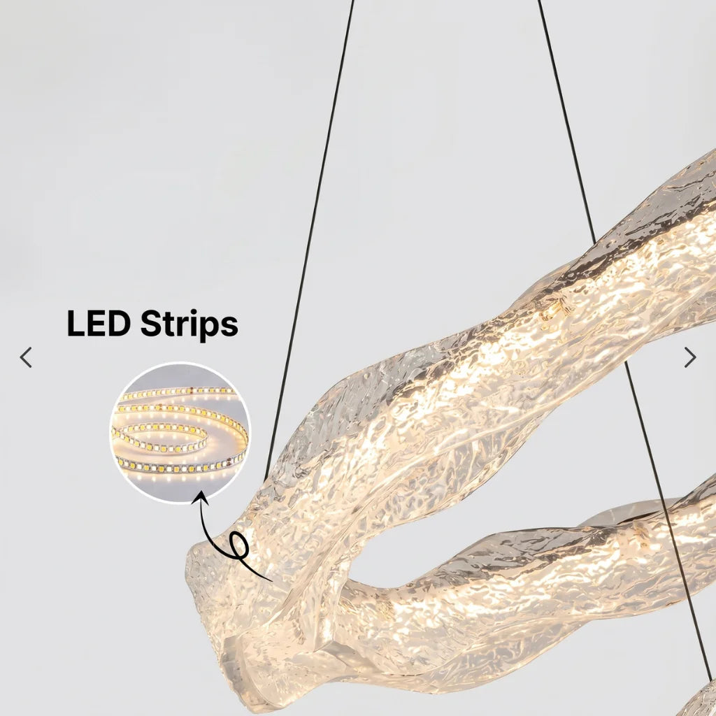 Soren Modern LED Crystal-Effect Resin Chandelier for Living Rooms & Dining Areas