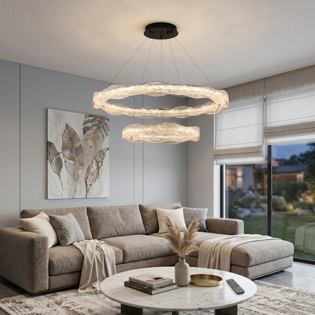 Soren Modern LED Crystal-Effect Resin Chandelier for Living Rooms & Dining Areas