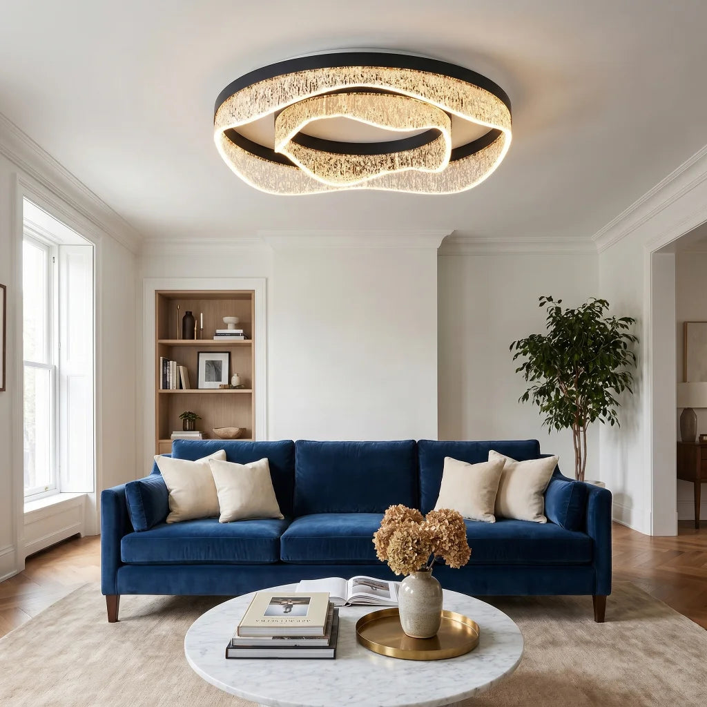 Living Room Ceiling Light Black Round Lamp
