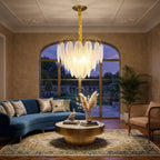 Pluma Modern LED Feather-Inspired Crystal Chandelier for Living Spaces