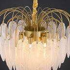 Pluma Modern LED Feather-Inspired Crystal Chandelier for Living Spaces
