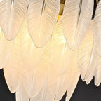 Pluma Modern LED Feather-Inspired Crystal Chandelier for Living Spaces