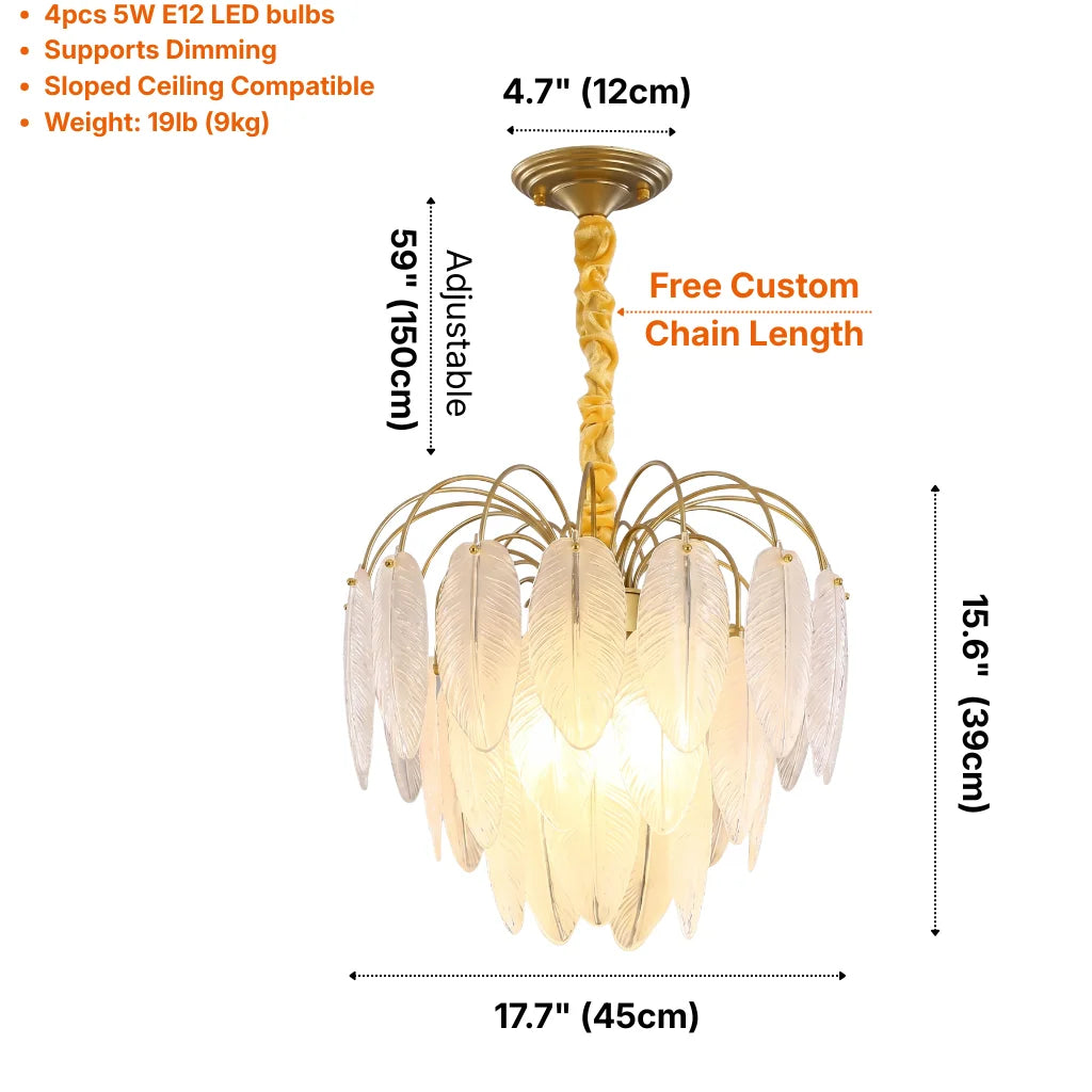 Pluma Modern LED Feather-Inspired Crystal Chandelier for Living Spaces