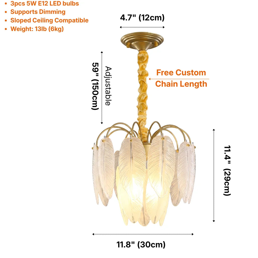 Pluma Modern LED Feather-Inspired Crystal Chandelier for Living Spaces