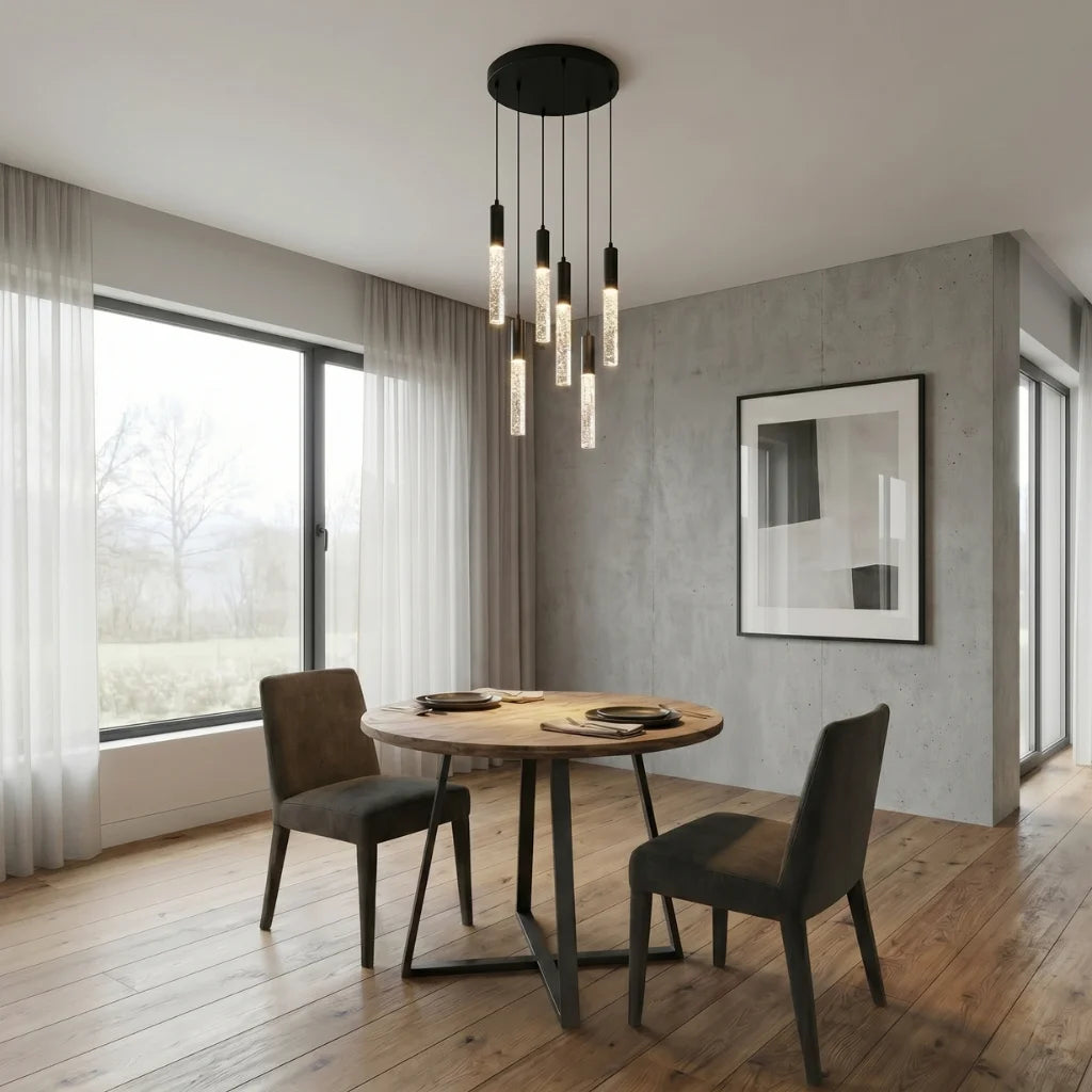 Modern chandelier light fixture for elegant living room decor
