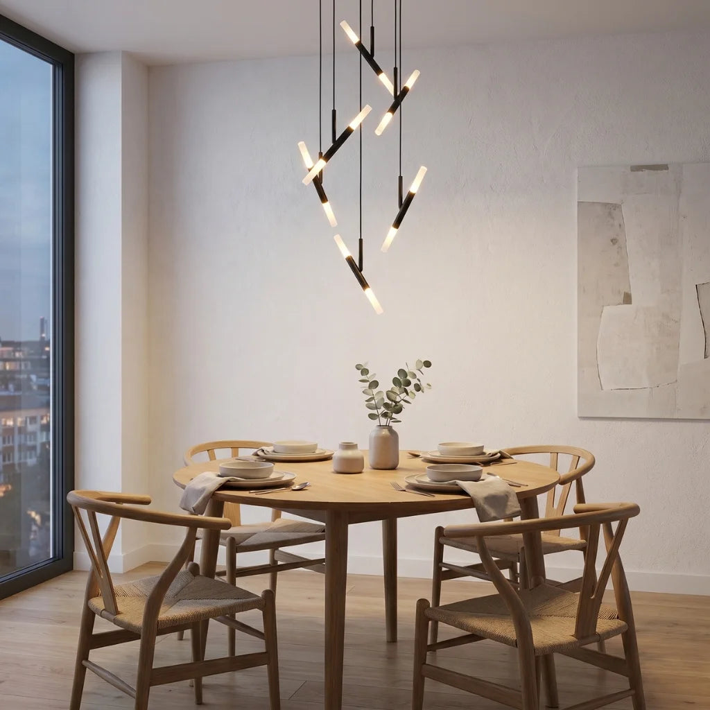 Modern chandelier light fixture for elegant living room decor