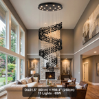 Gema Black Spiral Staircase Chandelier Dia60 size dimensions