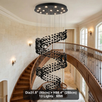 Gema Black Spiral Staircase Chandelier Dia80 size dimensions
