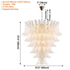 Calla Chrome Frosted Glass Tiered Chandelier - D31.5" x H37.5" (6 Tiers)
