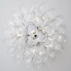 Calla chrome frosted glass tiered chandelier in vaulted ceiling setting
