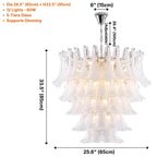 Calla Chrome Frosted Glass Tiered Chandelier - D26" x H33.5" (5 Tiers)