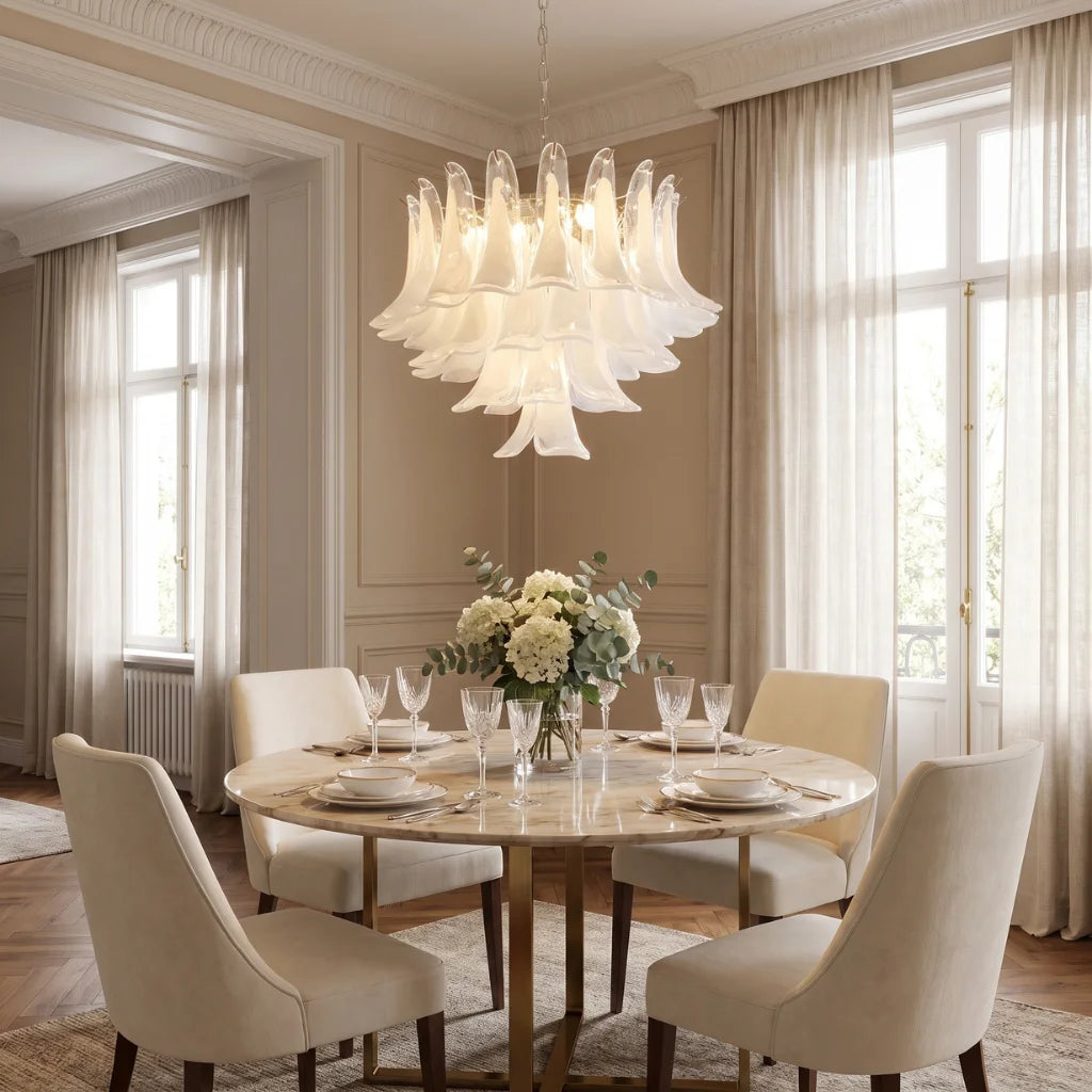 Calla Chrome Frosted Glass Tiered Chandelier - D15.7" x H21.7" (3 Tiers)