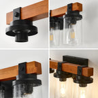 Silas matte black wood wall lamp luxury home interior lighting