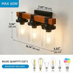 Silas wood wall lamp angled perspective view