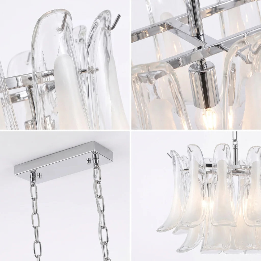 Calla Chrome Frosted Glass Pendant Light