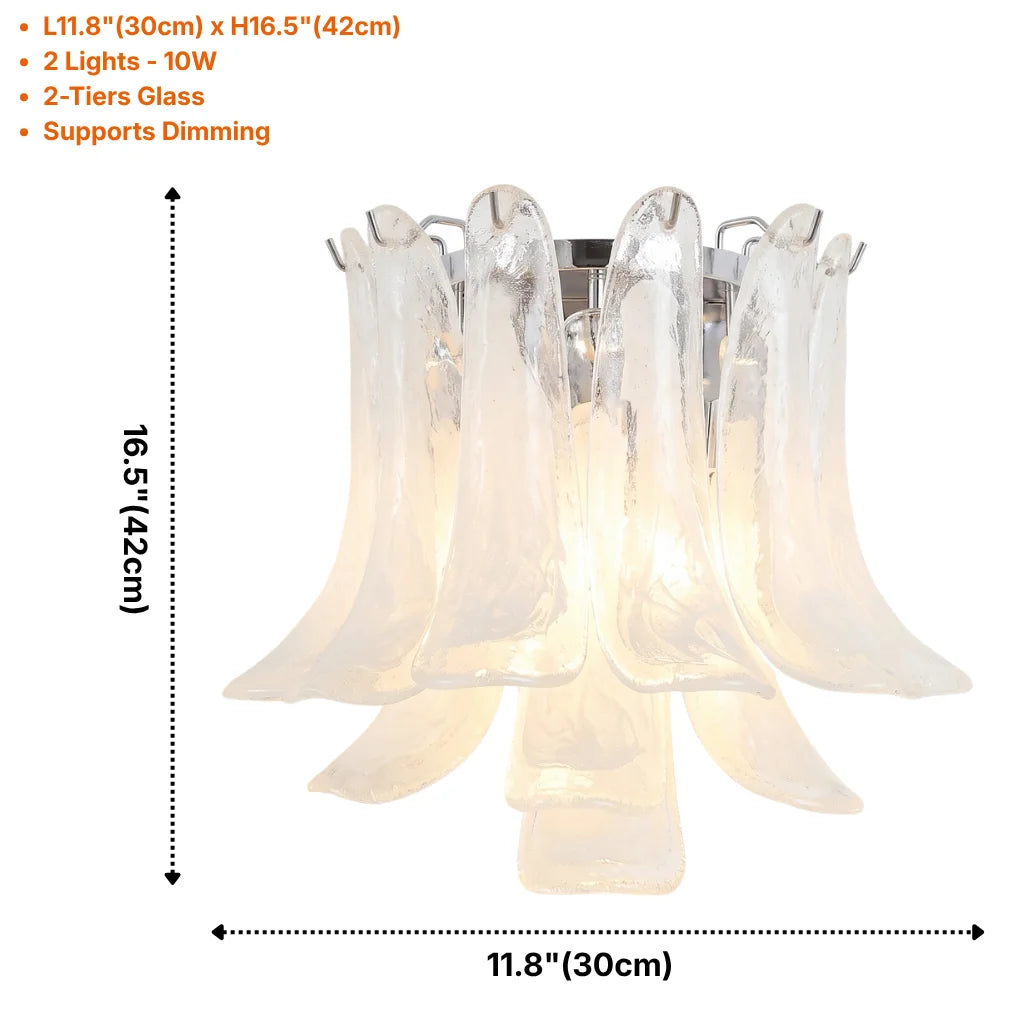Calla Chrome Frosted Glass Wall Sconce