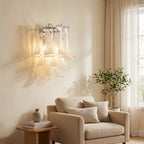 Calla Chrome Frosted Glass Wall Sconce