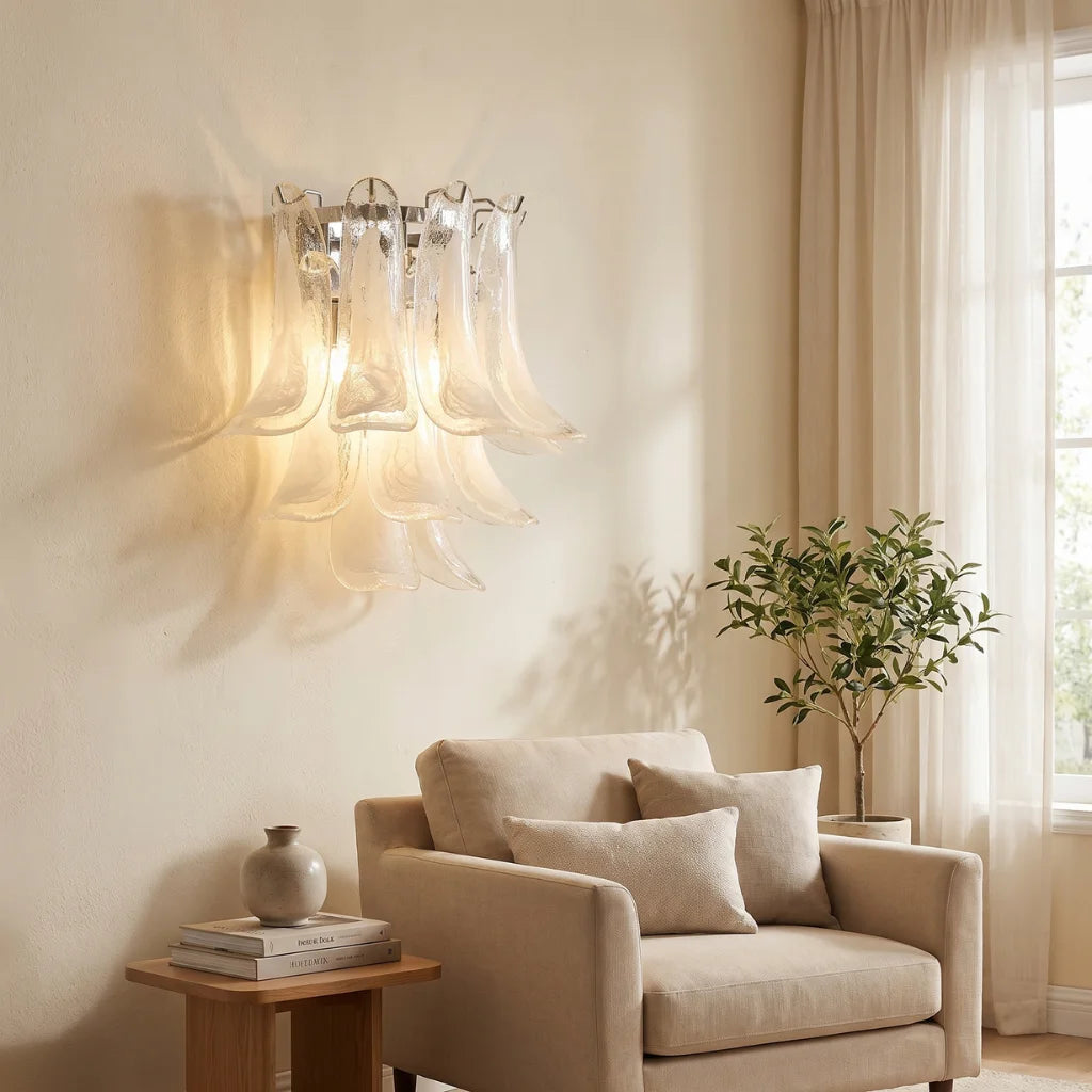 Calla Chrome Frosted Glass Wall Sconce