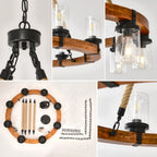 Silas rustic wagon wheel chandelier luxury home decor lifestyle installation