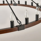 Ember wagon wheel chandelier packaging and assembly components