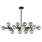 Vesper 16-Light Modern Farmhouse Pendant Light with Glass Shade front view on white background