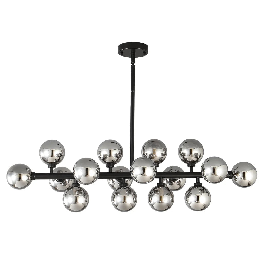 Vesper 16-Light Modern Farmhouse Pendant Light with Glass Shade front view on white background