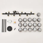 Vesper 16-Light Modern Farmhouse Pendant Light with Glass Shade size dimensions and scale reference