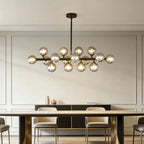 Vesper 16-Light Modern Farmhouse Pendant Light with Glass Shade glass shade detail