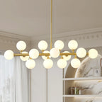 Vesper 16-Light Modern Farmhouse Pendant Light with Glass Shade in dining room setting