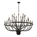 Coronet Industrial Iron Candle Chandelier with Gold & Black Finish front view on white background