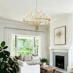 Coronet Industrial Iron Candle Chandelier candle socket and curved arm detail close-up