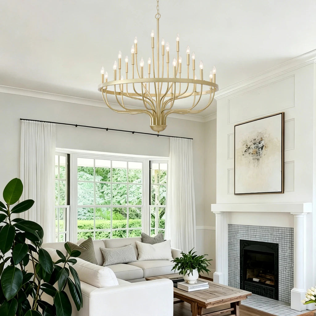 Coronet Industrial Iron Candle Chandelier candle socket and curved arm detail close-up