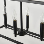 Atrium Matte Black Industrial Linear Chandelier packaging box and assembly components