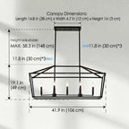 Atrium Matte Black Industrial Linear Chandelier angled perspective view on white background
