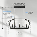 Atrium Matte Black Industrial Linear Chandelier in modern kitchen island setting