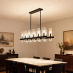Aero matte black linear farmhouse chandelier size dimensions and specifications