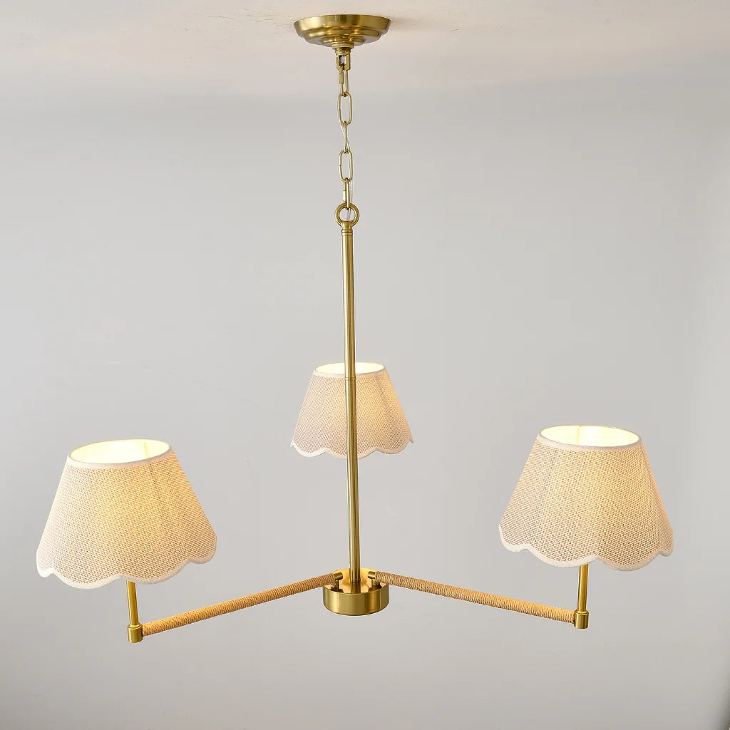 Adele gold rope chandelier in dining room