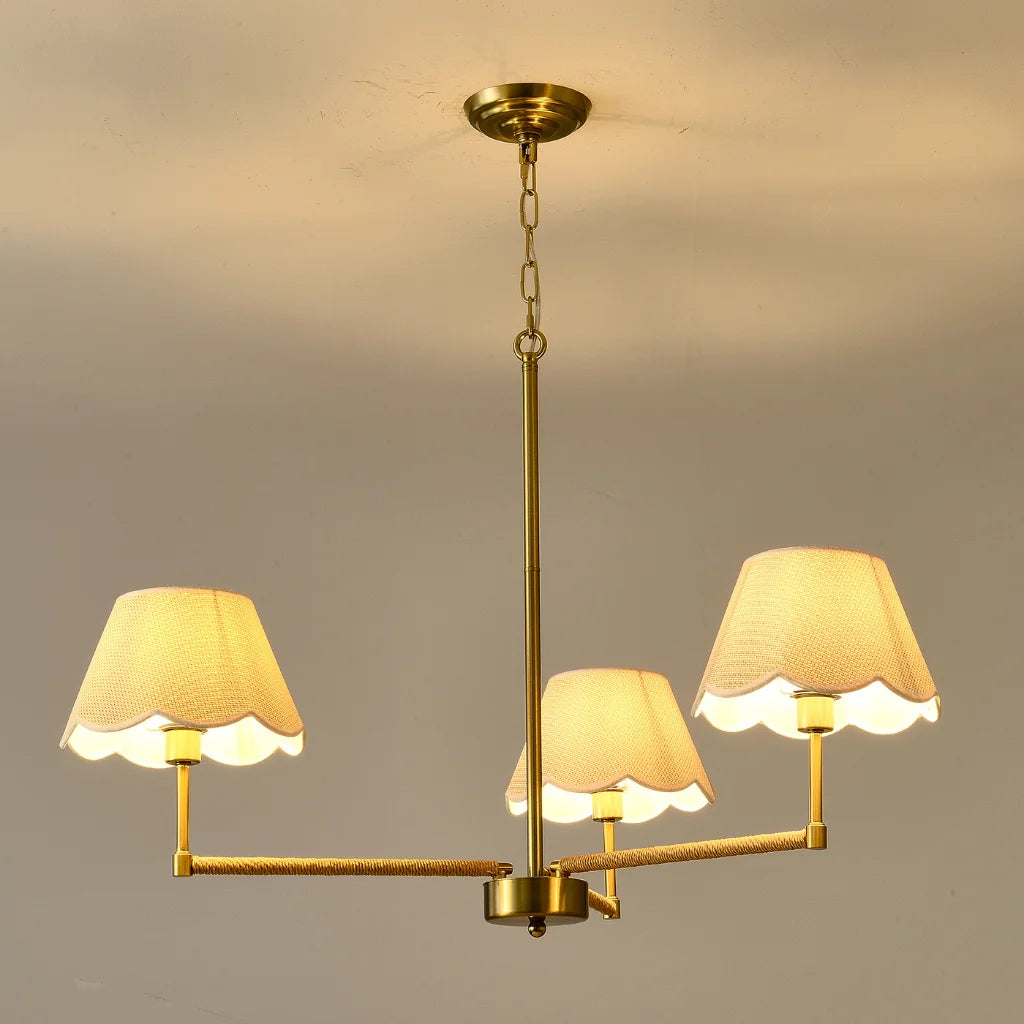 gold rope chandelier dimensions and size