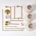 Adele chandelier packaging and components