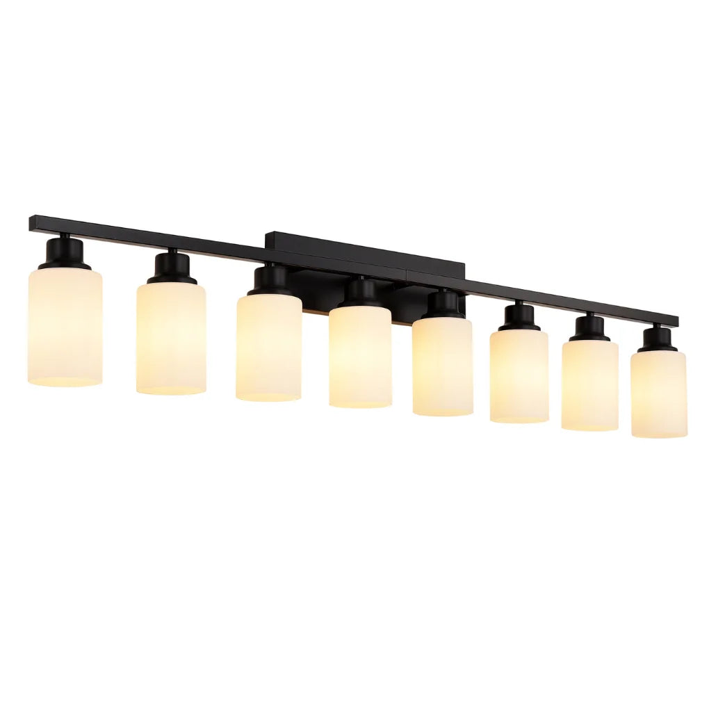 Dawn Matte Black Wall Sconce for Bathroom & Bedroom front view on white background