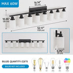 Dawn Matte Black Wall Sconce with white glass shades close-up