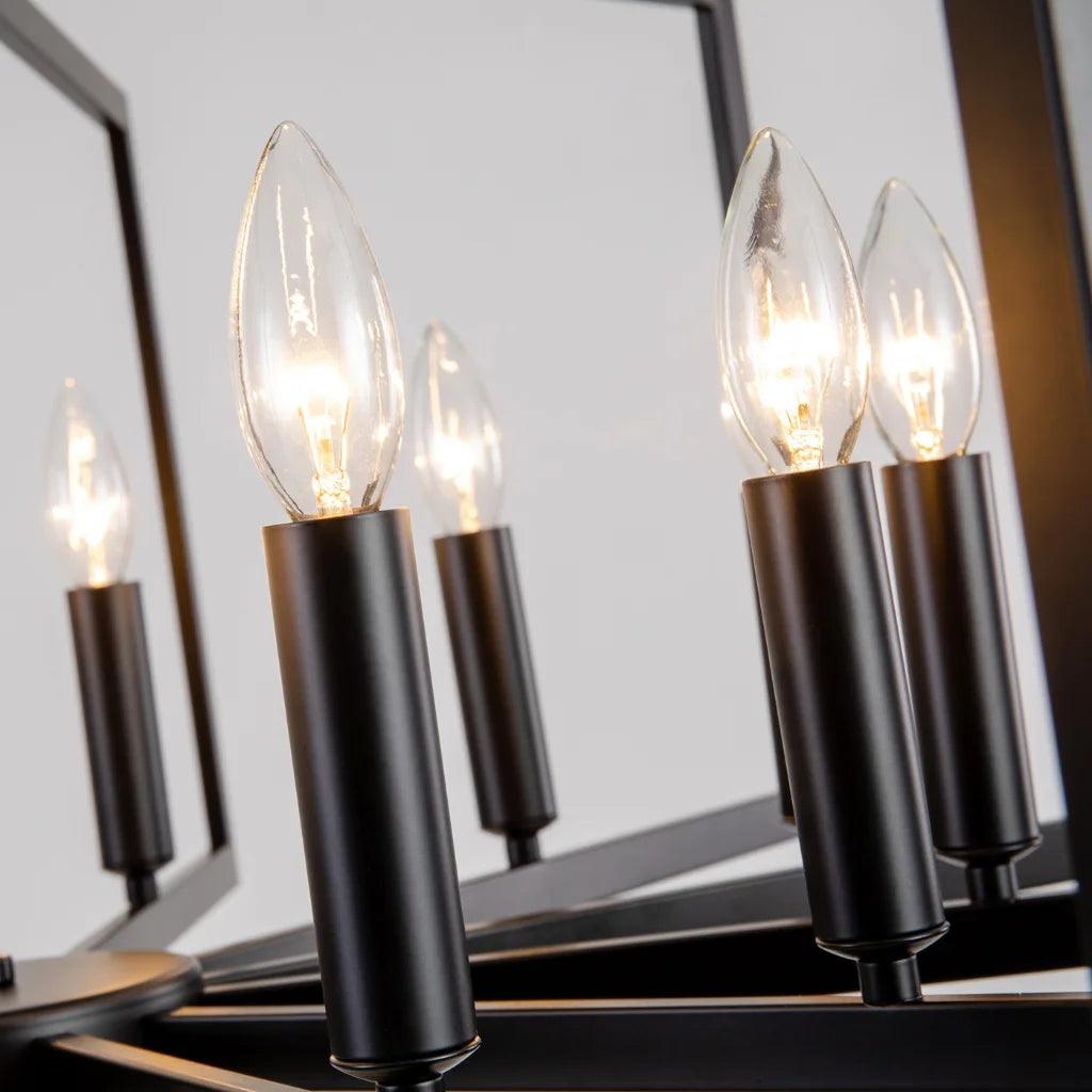 Nexus Metal Lantern Tiered Pendant Chandelier Matte Black size dimensions and specifications