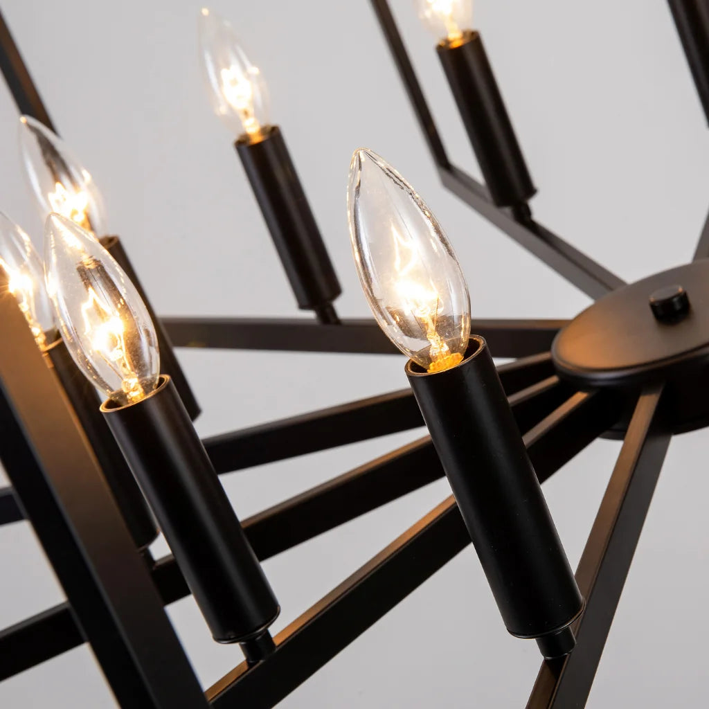 Nexus Metal Lantern Tiered Pendant Chandelier Matte Black packaging box