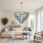 Oyster Colored Glass Chandelier