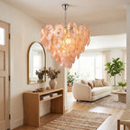 Oyster Colored Glass Chandelier